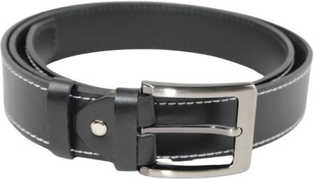 Pasek Męski Skórzany PAS-MAX (PL) Skóra Licowa EXTRA 40 mm CZARNY Z Białą Nitką Nadwymiar BARDZO DŁUGI XXL - zdjęcie 5