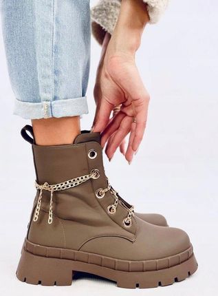 Botki sznurowane LOHAN KHAKI 37 - zdjęcie 3