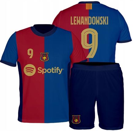 Lewandowski Barcelona strój koszulka spodenki getry rozmiar 134 - zdjęcie 2