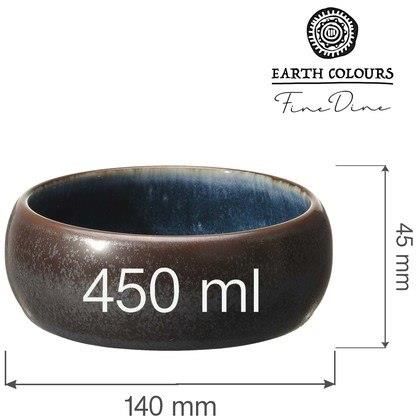 MISKA GORO 450ml 140 mm BROWN BLUE BRĄZOWO-NIEBIESKA FINE DINE - zdjęcie 3