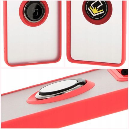 Bizon Etui Z Uchwytem Na Palec Case Hybrid Ring Do Xiaomi 14T Pro Przydymione Czerwoną Ramką - zdjęcie 5