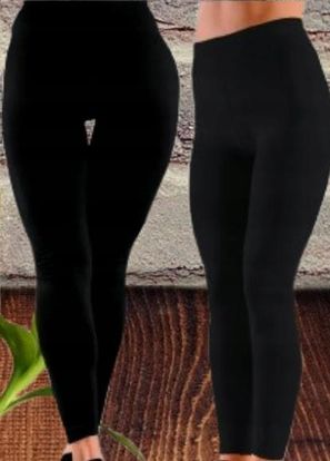 Legginsy SPODNIE Ocieplane Futerkiem Czarne Damskie THERMO 4/6XL - zdjęcie 2