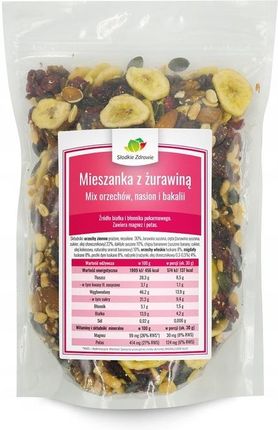 Słodkie Zdrowie Mieszanka Studencka Z Żurawiną Mix Orzechów Nasion I Bakalii 1kg - zdjęcie 3