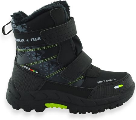 Buty zimowe śniegowce chłopięce American Club HL 102/24 Czarne - zdjęcie 2