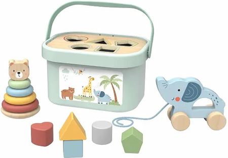 Woopie Green Pudełko Sorter Box 3w1 Klocki Piramidka Słonik - zdjęcie 5