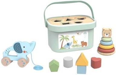Woopie Green Pudełko Sorter Box 3w1 Klocki Piramidka Słonik - zdjęcie 3