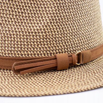 KAPELUSZ damski męski PANAMA fedora SŁOMKOWY lato ELEGANCKI - zdjęcie 3