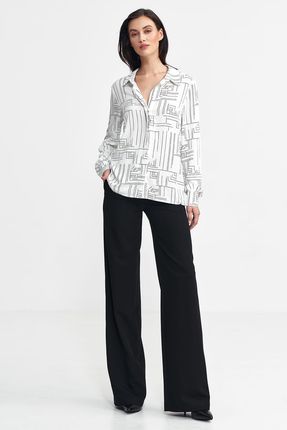 Spodnie bootcut, z krytym guzikiem - czarny - SD101 (kolor czarny, rozmiar 38) - zdjęcie 3