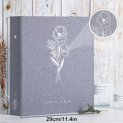 Trs Album Fotograficzny Na Zdjęcia Lniany 600 Kieszeni 11,5 X 15 Cm Szary Xl - zdjęcie 3