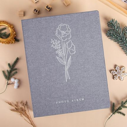 Trs Album Fotograficzny Na Zdjęcia Lniany 600 Kieszeni 11,5 X 15 Cm Szary Xl - zdjęcie 4