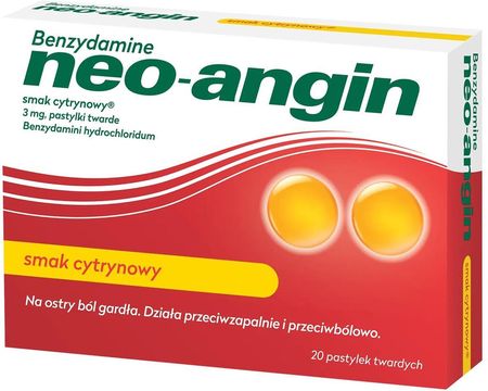Benzydamine Neo-Angin 3Mg Smak Cytrynowy 20Past Do Ssania - zdjęcie 3