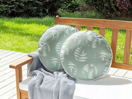 Beliani 2 Poduszki Ogrodowe W Liście 40cm Zielone Alassio 418460Bel - zdjęcie 3