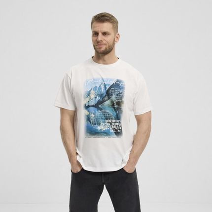 T-shirt biały z nadrukiem NORTH 56°4 - zdjęcie 3