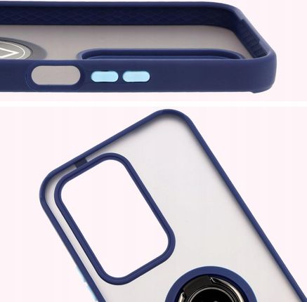 Bizon Etui Z Uchwytem Na Palec Case Hybrid Ring Do Honor 200 Lite Przydymione Granatową Ramką - zdjęcie 2