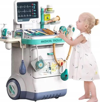 Azaris Zestaw Lekarski Dla Dzieci Wózek Stacja Doktora Zabawa W Lekarza Stetoskop - zdjęcie 3