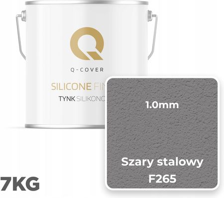 Q-Cover Tynk Silikonowy Elewacyjny Szary Stalowy F265 7Kg 1,0Mm - zdjęcie 5