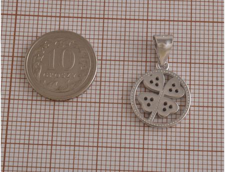 Falana Wisiorek srebrny Koniczynka w kółku w0630 1,6g. - zdjęcie 2