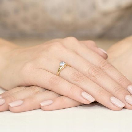 Marko ZŁOTY PIERŚCIONEK ZARĘCZYNOWY pr.585 SZAFIR 0,60ct - zdjęcie 2