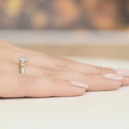 Marko ZŁOTY PIERŚCIONEK ZARĘCZYNOWY pr.585 SZAFIR 0,60ct - zdjęcie 3