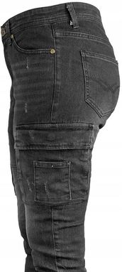 Urgent Wytrzymałe Spodnie Męskie Jeans Bojówki Robocze Jeansy Z Przetarciami - zdjęcie 3