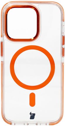 Bizon Etui Z Pierścieniem Magnetycznym Case Marco Do Iphone 14 Pro Przezroczyste Pomarańczową Ramką - zdjęcie 5