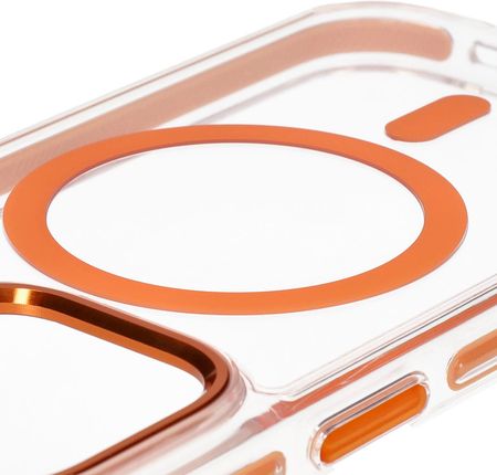 Bizon Etui Z Pierścieniem Magnetycznym Case Marco Do Iphone 14 Pro Przezroczyste Pomarańczową Ramką - zdjęcie 6