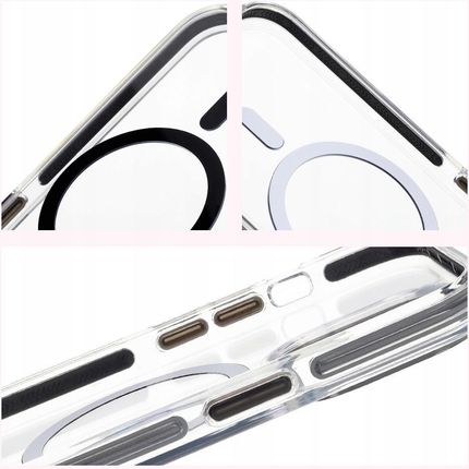 Bizon Etui Z Pierścieniem Magnetycznym Case Marco Do Iphone 14 Pro Przezroczyste Czarną Ramką - zdjęcie 4