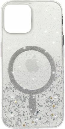 Gsm Hurt Etui Do Apple Iphone 15 Obudowa Pokrowiec Magsafe Glitter Srebrne I Szkło - zdjęcie 2