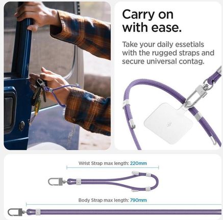 Smycz Uniwersalna Do Telefonu Spigen Strap Set Fioletowa - zdjęcie 6