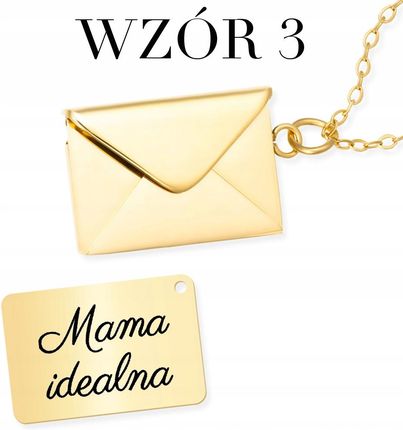 Blingart Naszyjnik z Grawerem koperta dla Mamy List pozłacany Regulowany Stal 316L - zdjęcie 4