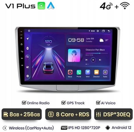 Junsun Uniwersalne 8GB+256GB Carplay - zdjęcie 4