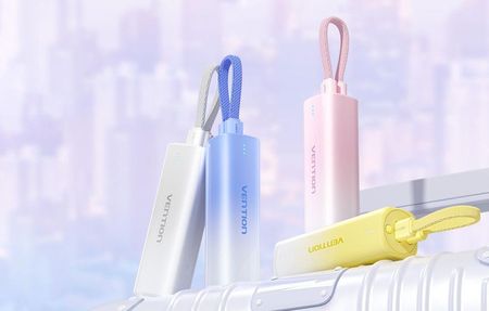 Vention Powerbank 5000Mah Fhwr0 20W Kabel Usb C Do Lightning Różowy - zdjęcie 4