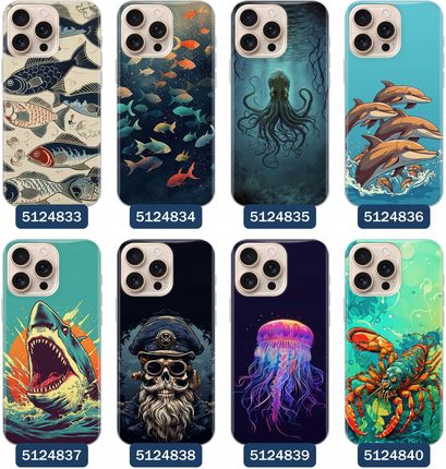 Etui do iPhone 16 Pro Max Morze Statki Fale Ryby Delfiny Muszle - zdjęcie 3