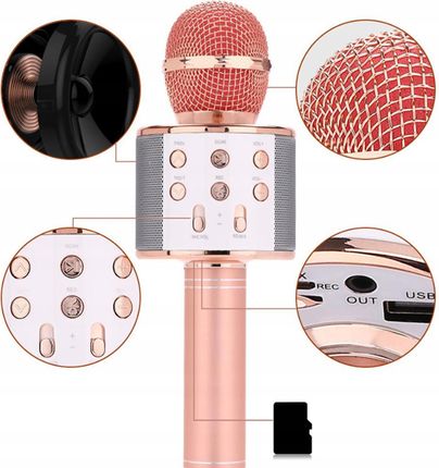 MIKROFON BLUETOOTH BEZPRZEWODOWY DO NAGRYWANIA ŚPIEWU KARAOKE GŁOŚNIK USB - zdjęcie 5