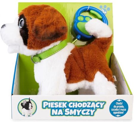Artyk Maskotka Interaktywna Piesek Chodzący Na Smyczy Brązowo Biały - zdjęcie 5
