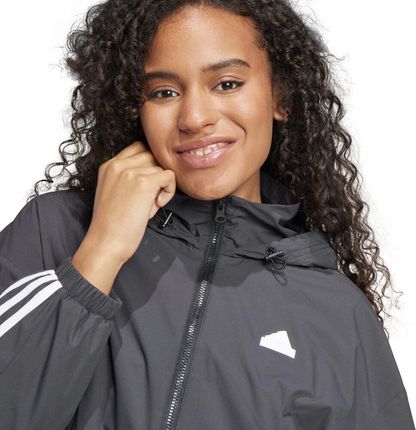 Kurtka damska adidas FI 3S WND WB szara IS3660 - zdjęcie 4