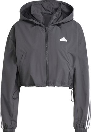 Kurtka damska adidas FI 3S WND WB szara IS3660 - zdjęcie 2