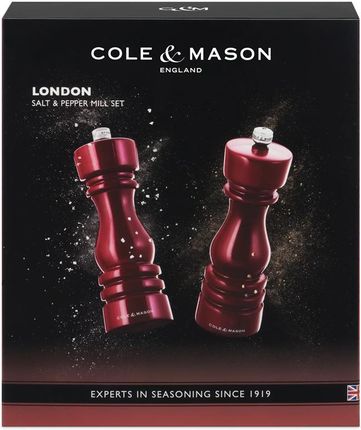 Cole & Mason Młynek do soli London czerwony połysk 18 cm - zdjęcie 2