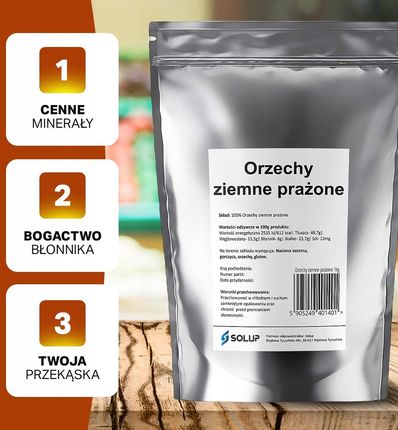 Solup Orzechy Ziemne Prażone Orzeszki Archaidowe Nie Solone 1kg - zdjęcie 3