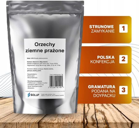 Solup Orzechy Ziemne Prażone Orzeszki Archaidowe Nie Solone 1kg - zdjęcie 4