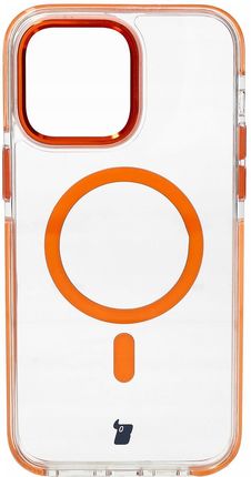Bizon Etui Z Pierścieniem Magnetycznym Case Marco Do Iphone 14 Pro Max Przezroczyste Pomarańczową Ramką - zdjęcie 4