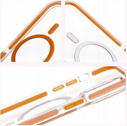 Bizon Etui Z Pierścieniem Magnetycznym Case Marco Do Iphone 14 Pro Max Przezroczyste Pomarańczową Ramką - zdjęcie 3
