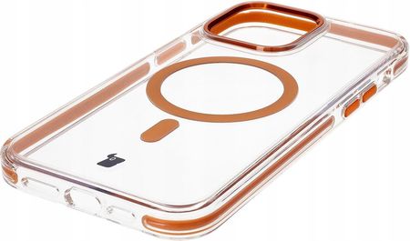 Bizon Etui Z Pierścieniem Magnetycznym Case Marco Do Iphone 14 Pro Max Przezroczyste Pomarańczową Ramką - zdjęcie 2