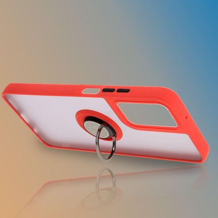 Bizon Etui Z Uchwytem Na Palec Case Hybrid Ring Do Motorola Moto G35 5G Przydymione Czerwoną Ramką - zdjęcie 6