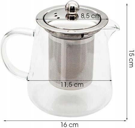 Dzbanek Z Zaparzaczem Do Herbaty Ziół Zaparzacz Z Sitkiem 800ML 1755766852 - zdjęcie 4