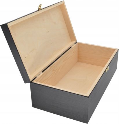 Skrzynka prezentowa 35x20x11 5 z zapięciem czarna na butelkę 1760803717 - zdjęcie 2