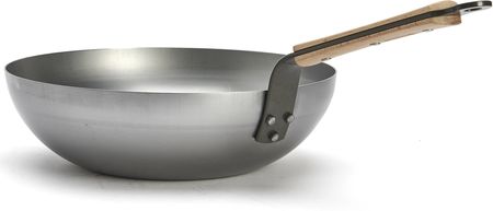 De Buyer Patelnia Wok Mineral B Bois 28cm Srebrny Stal - zdjęcie 3