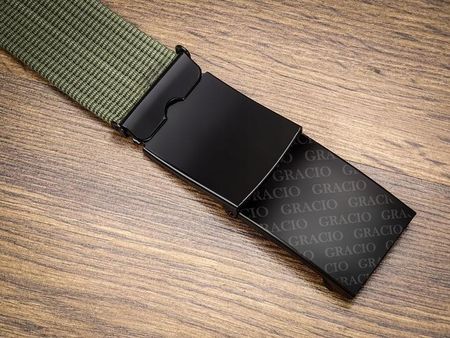 Pasek dla mężczyzny Parciany KHAKI produkt na prezent Gracio klamra 145cm - zdjęcie 2