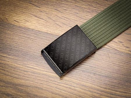 Pasek dla mężczyzny Parciany KHAKI produkt na prezent Gracio klamra 145cm - zdjęcie 4