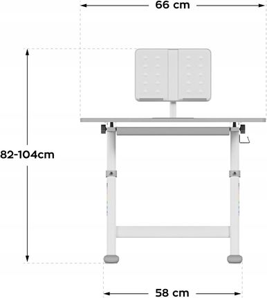 Markadler Ergonomiczne Biurko Regulowane Dziecięce Mark Adler Study 3.0 Grey 54-76Cm - zdjęcie 4